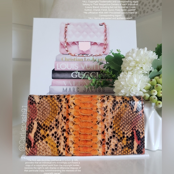 Authentic Pre-owned Fendi Baguette Python Wallet - Picture 3 of 16